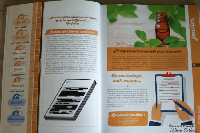 almanach serenite 2025 semaine janvier